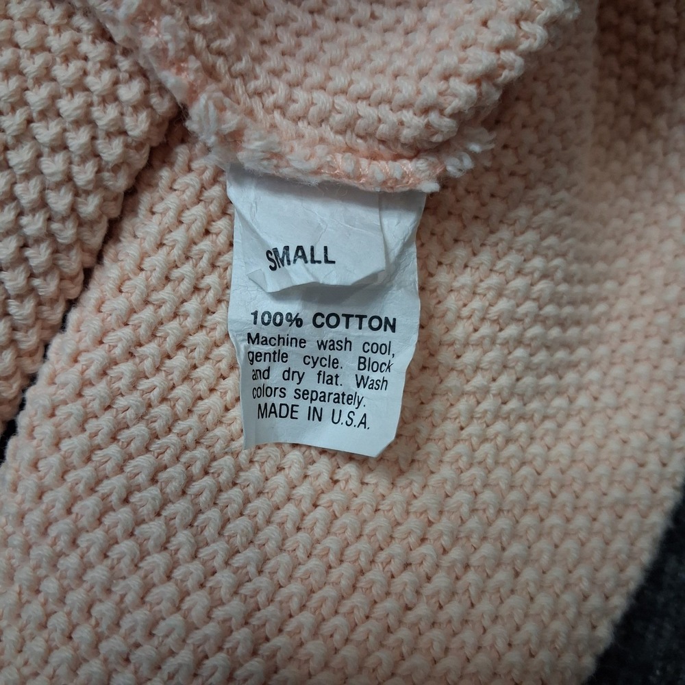 Talbots Vintage Preppy Peach Popcorn Knit Crewneck Sweater Drop Shoulder Pastel - Picture 8 of 12